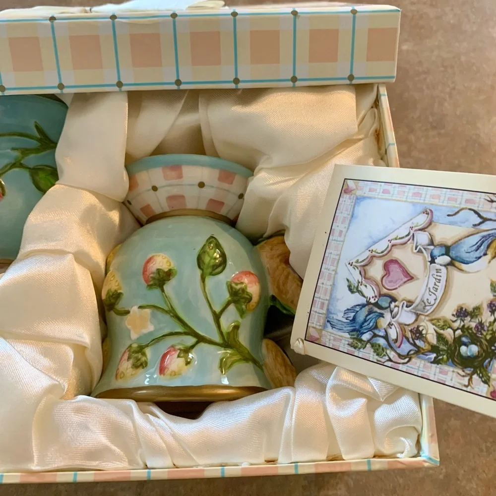 Elaine Voghelle For Silvestri The Whispering Garden Sugar And Cream Tea Set